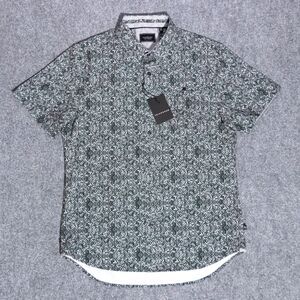 NWT 7 Diamonds Track Stars 4 Way Stretch Short Sleeve Button Shirt Diamond Med